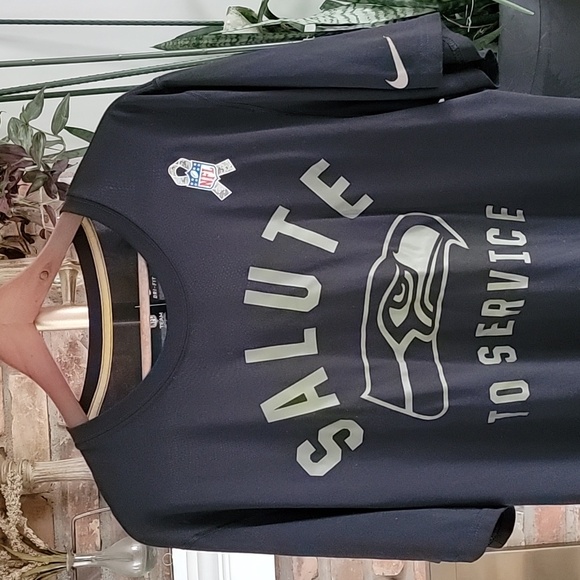 Nike Mens Seattle Seahawks Salute to Service Dri-Fit Shirt Size Black Gold XL - Picture 4 of 12